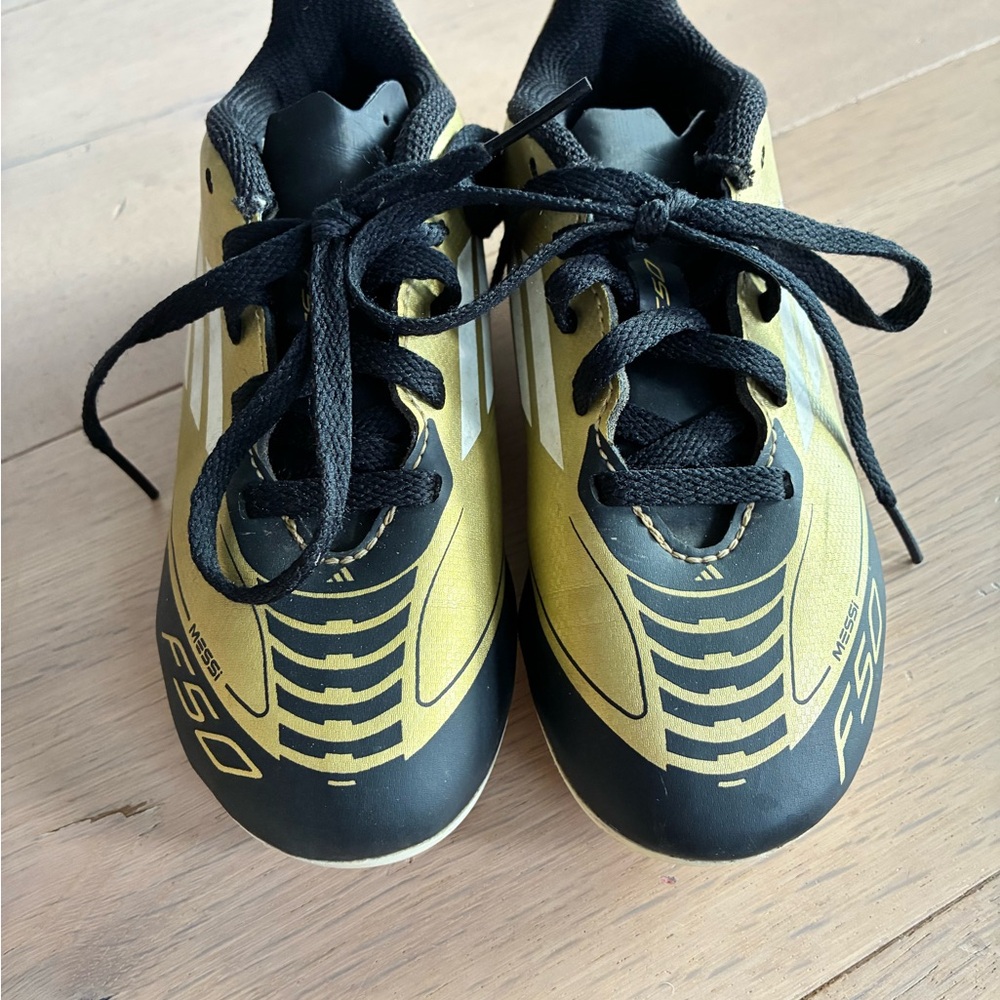 adidas Kids F50 Soccer Cleats in Gold and Black - Picture 2 of 4